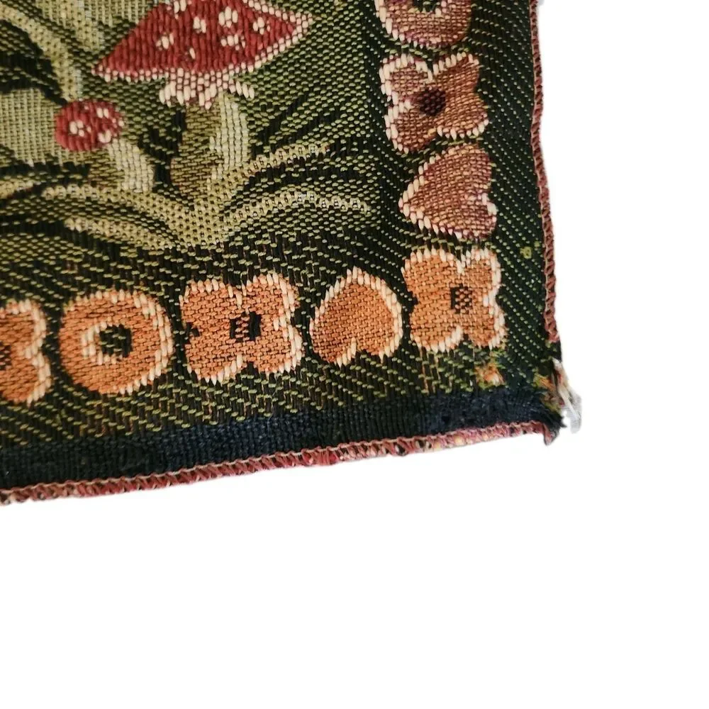 Vintage German Black Forest Gobelin Tapestry Wall Hanging Cottage Deer 50